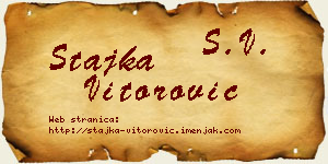 Stajka Vitorović vizit kartica
